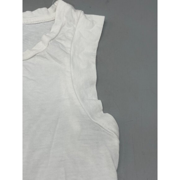 alternative sleeveless sheer shirt white cotton athletic size small READ - Picture 4 of 5